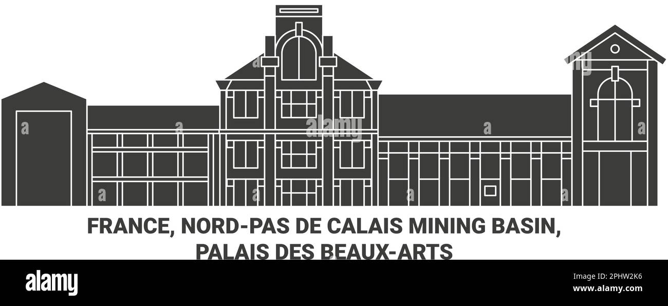 France, bassin minier Nordpas de Calais, Palais des Beauxarts illustration vectorielle de voyage Illustration de Vecteur
