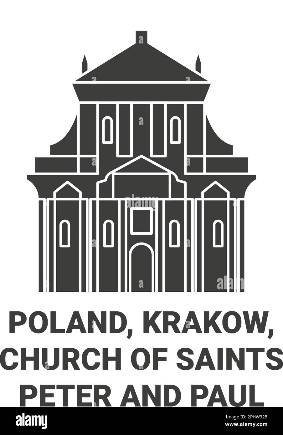 La Pologne, Cracovie, l'église des Saints Pierre et Paul voyagent illustration vectorielle Illustration de Vecteur