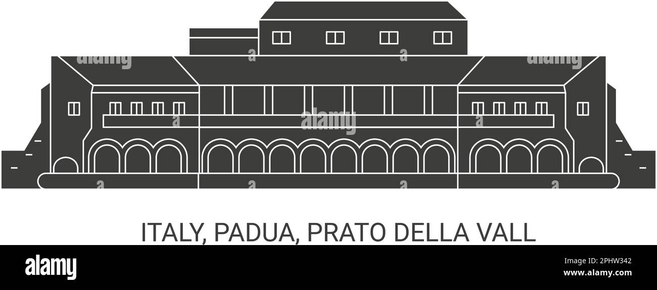 Italie, Padoue, Prato Della Valle, illustration du vecteur de voyage Illustration de Vecteur