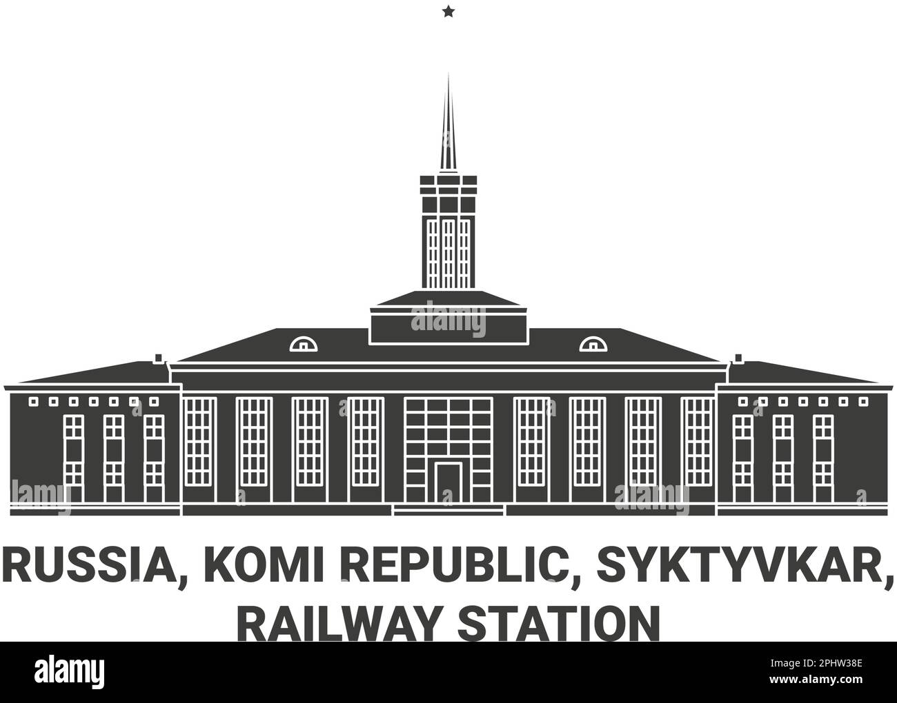 Russie, République de Komi, Syktyvkar, gare de Voyage repère illustration du vecteur Illustration de Vecteur