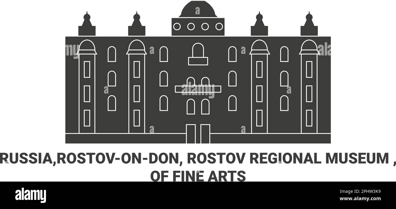 Russie,Rostovondon, Musée régional de Rostov , de beaux-arts Voyage repère illustration vectorielle Illustration de Vecteur