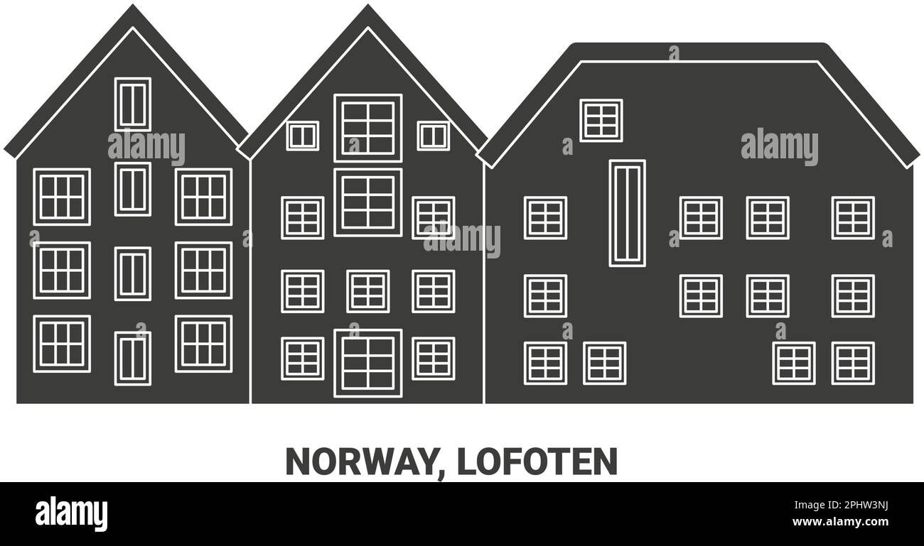 Norvège, Lofoten, illustration du vecteur de repère de voyage Illustration de Vecteur