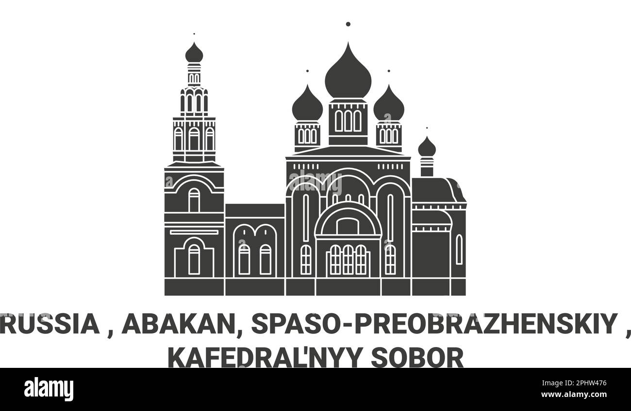 Russie, Abakan, Spasopreobrazhenskiy , Kafedral'nyy Sobor Voyage scénario illustration Illustration de Vecteur