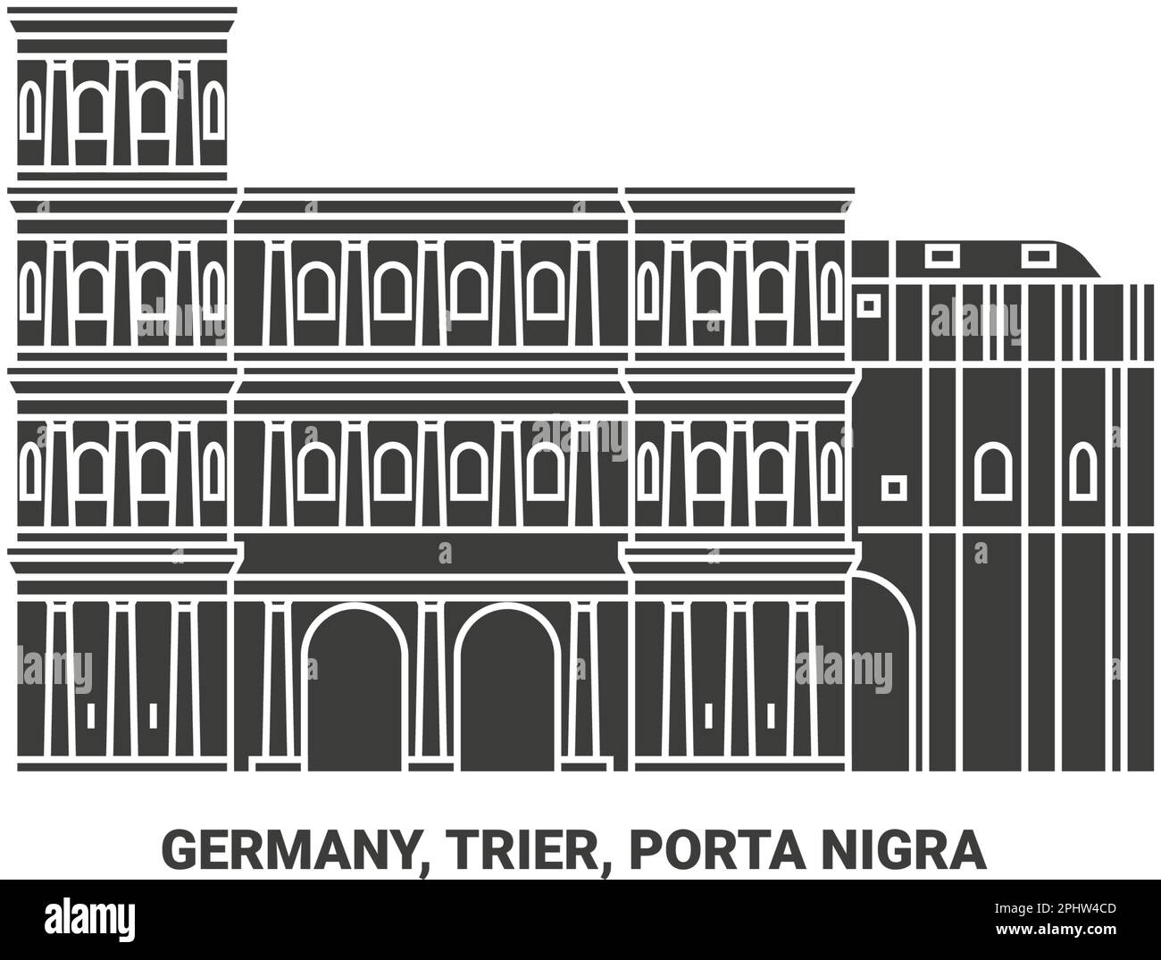 Allemagne, Trèves, Porta Nigra Voyage illustration vecteur Illustration de Vecteur