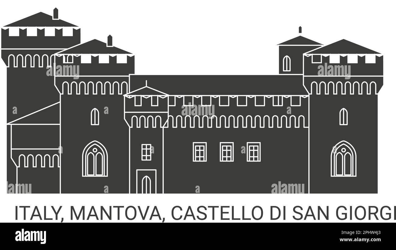 Italie, Mantova, Castello Di San Giorgi, illustration du vecteur de voyage Illustration de Vecteur