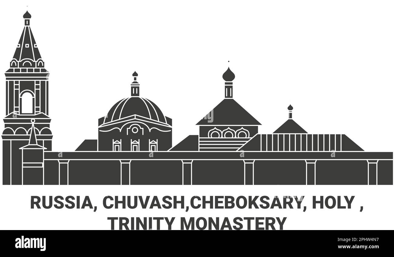Russie, Chuvash,Cheboksary, Holy , Trinity Monastère Voyage illustration vectorielle Illustration de Vecteur