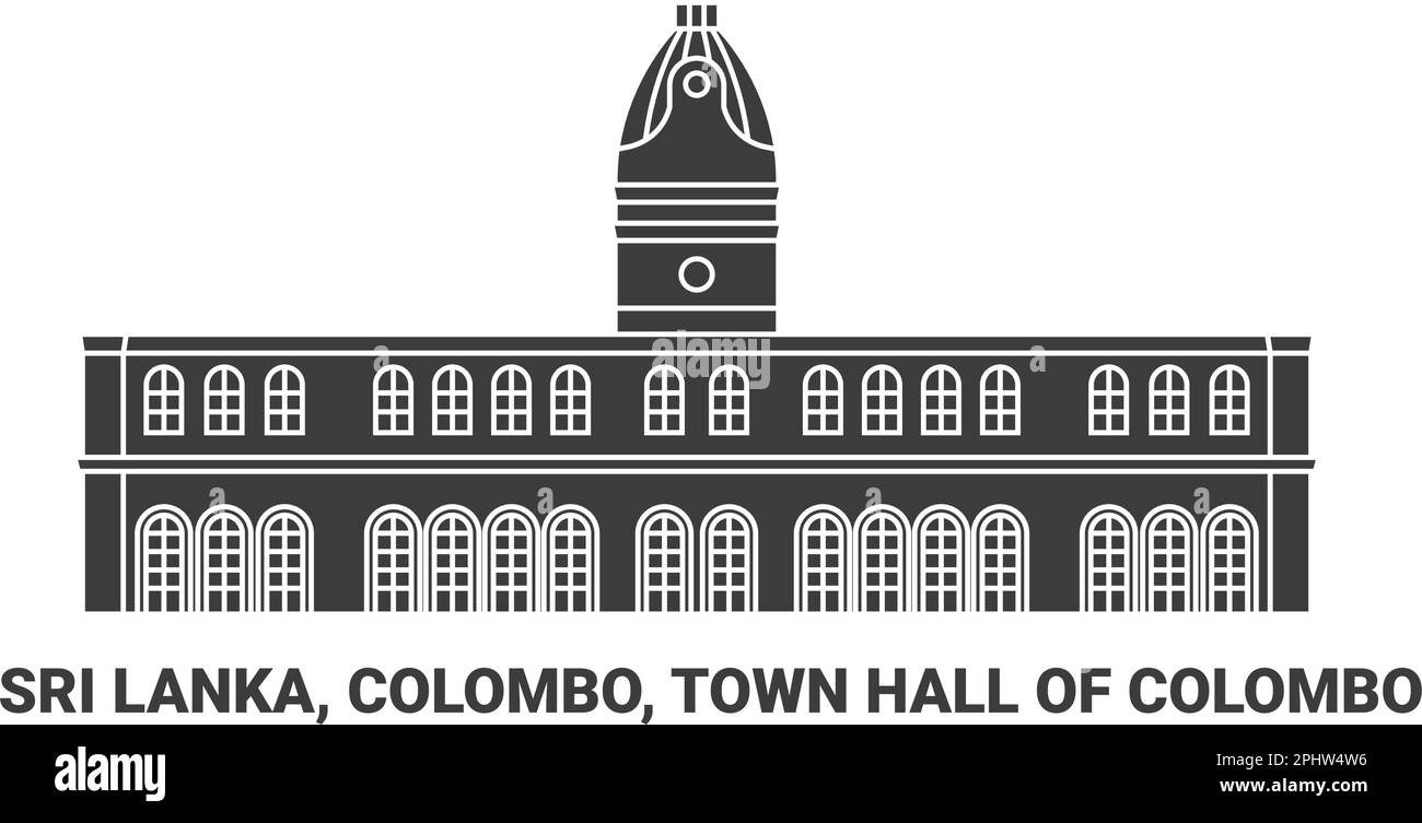 Sri Lanka, Colombo, hôtel de ville de Colombo, illustration vectorielle de voyage Illustration de Vecteur