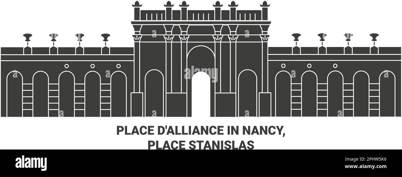 France, place d'alliance à Nancy, place Stanislas illustration vectorielle de voyage Illustration de Vecteur