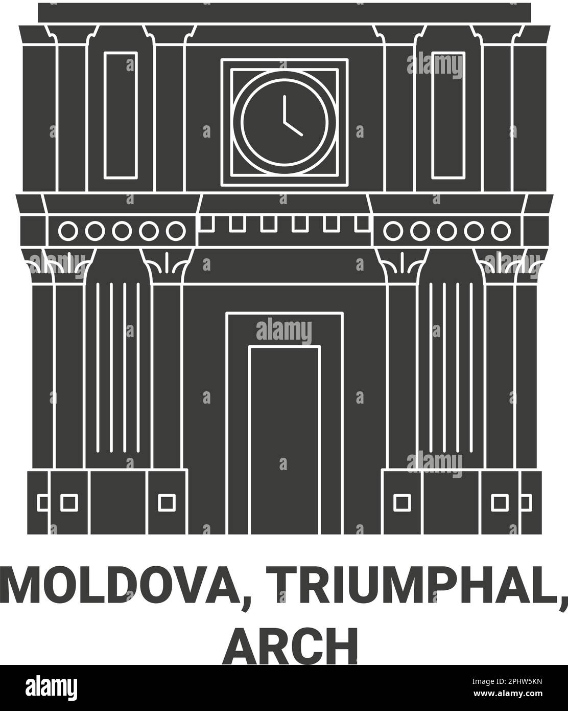 Moldavie, Triumphal, Arch illustration du vecteur de repère de voyage Illustration de Vecteur