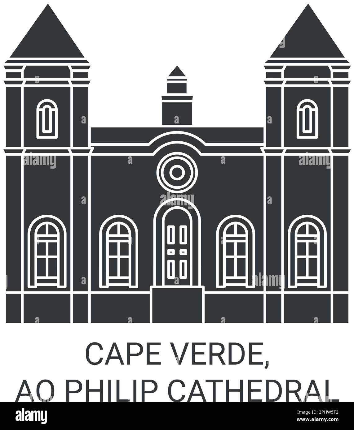 Cap-Vert, cathédrale de Sao Philip Voyage repère illustration vectorielle Illustration de Vecteur