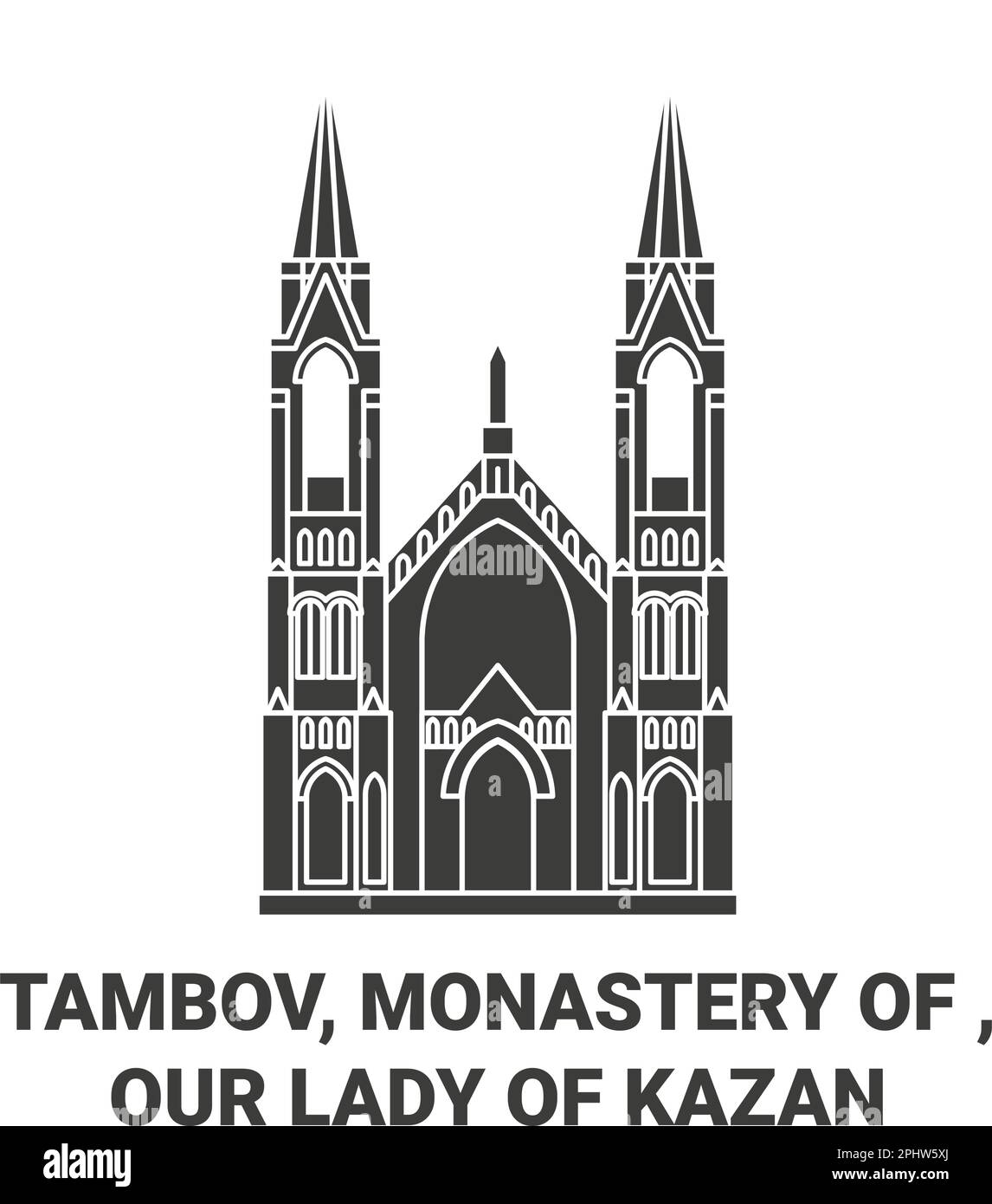 Tambov, Monastère de , notre-Dame de Kazan Voyage repère illustration vecteur Illustration de Vecteur