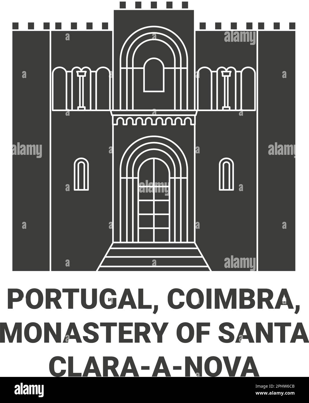 Portugal, Coimbra, Monastère de Santa Claraanova Voyage repère illustration vecteur Illustration de Vecteur