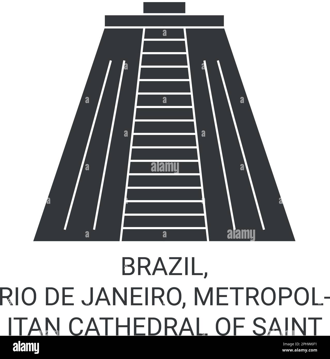 Brésil, Rio de Janeiro, Metropolitan Cathedral of Saint Sebastian voyage illustration vectorielle Illustration de Vecteur