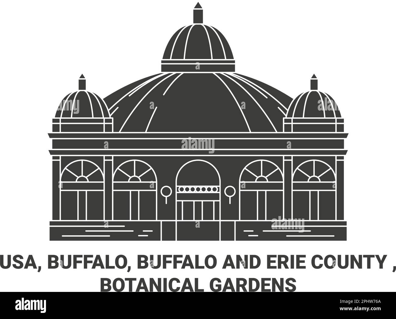 Etats-Unis, Buffalo, Buffalo et Erie County , Botanical Gardens Voyage illustration vecteur de repère Illustration de Vecteur