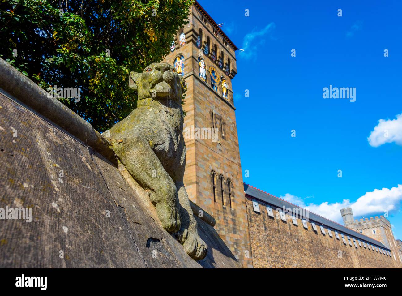 Mur d'animaux du parc Bute à Cardiff, capitale galloise, Royaume-Uni. Banque D'Images