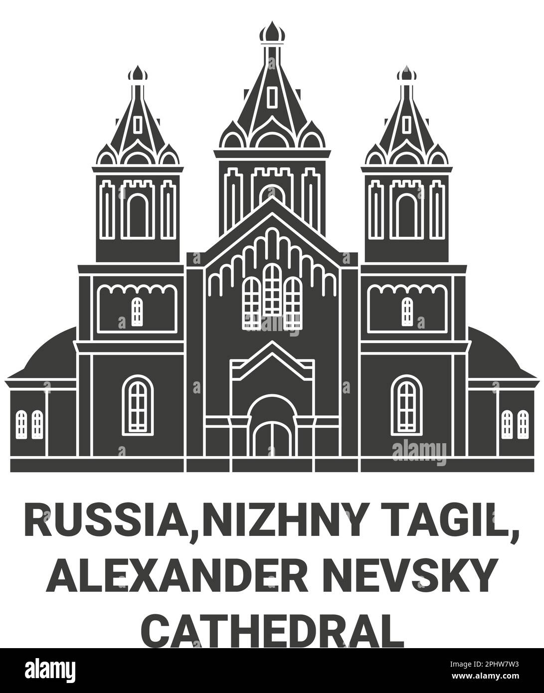 Russie, Nizhny Tagil, Alexander Nevsky Cathédrale à Nizhny Tagil Voyage repère illustration vecteur Illustration de Vecteur