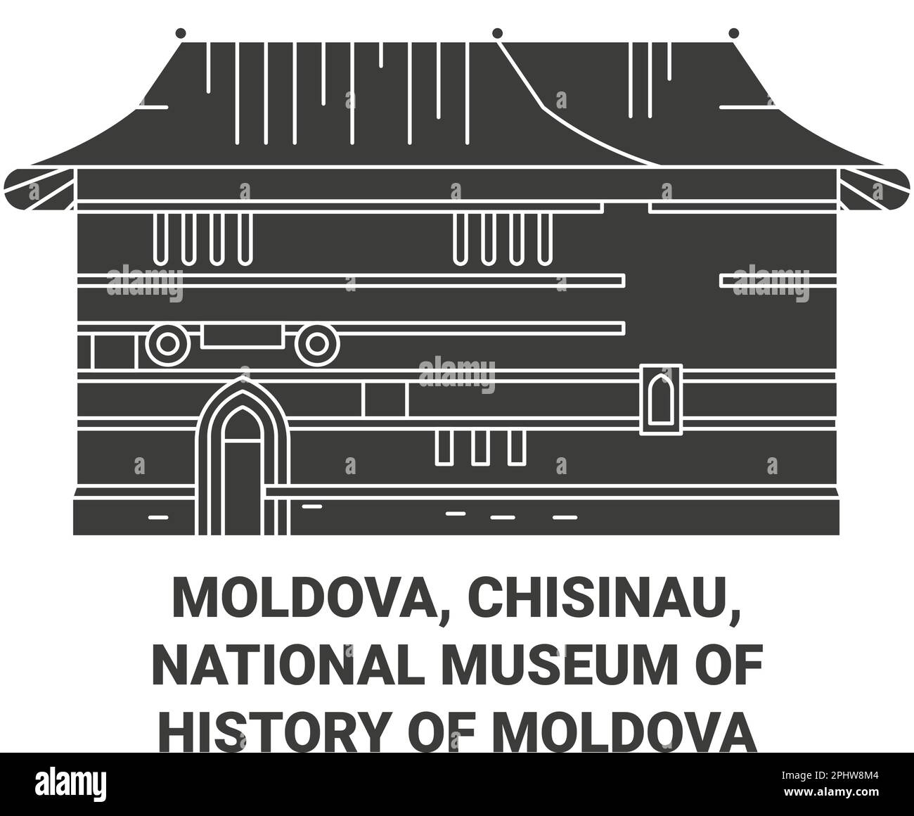 Moldavie, Chisinau, Musée national d'histoire de Moldavie voyage illustration vectorielle Illustration de Vecteur