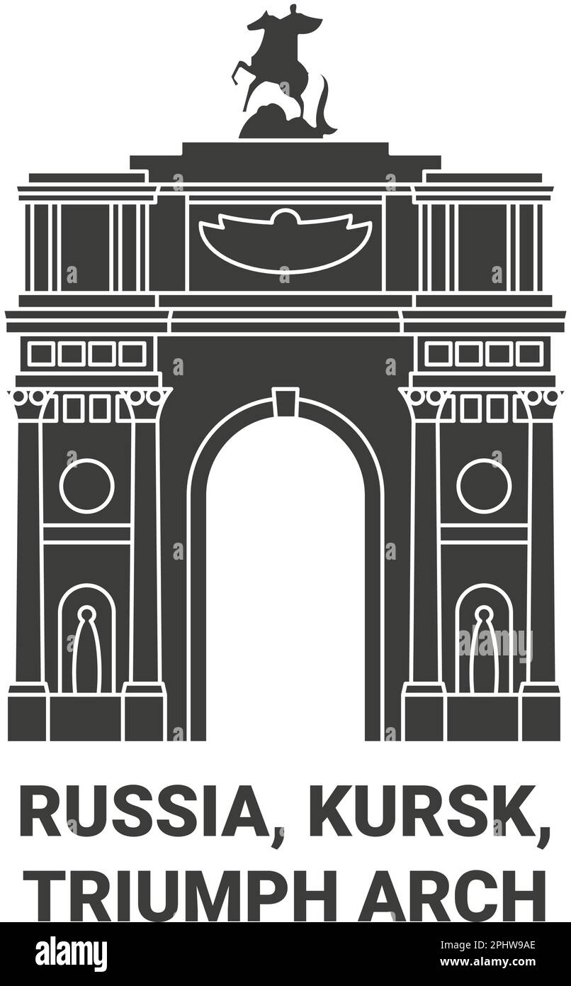 Russie, Kursk, Triumph Arch illustration du vecteur de voyage Illustration de Vecteur