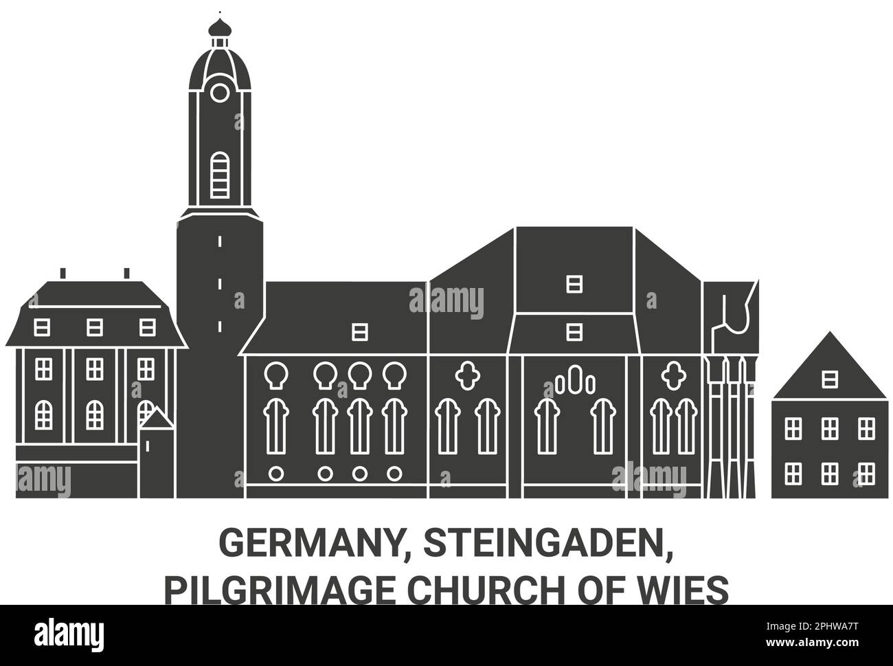 Allemagne, Steingaden, Église de pèlerinage de Wies voyage illustration vectorielle Illustration de Vecteur