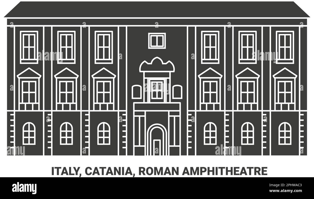 Italie, Catane, Amphithéâtre romain Voyage illustration vectorielle Illustration de Vecteur