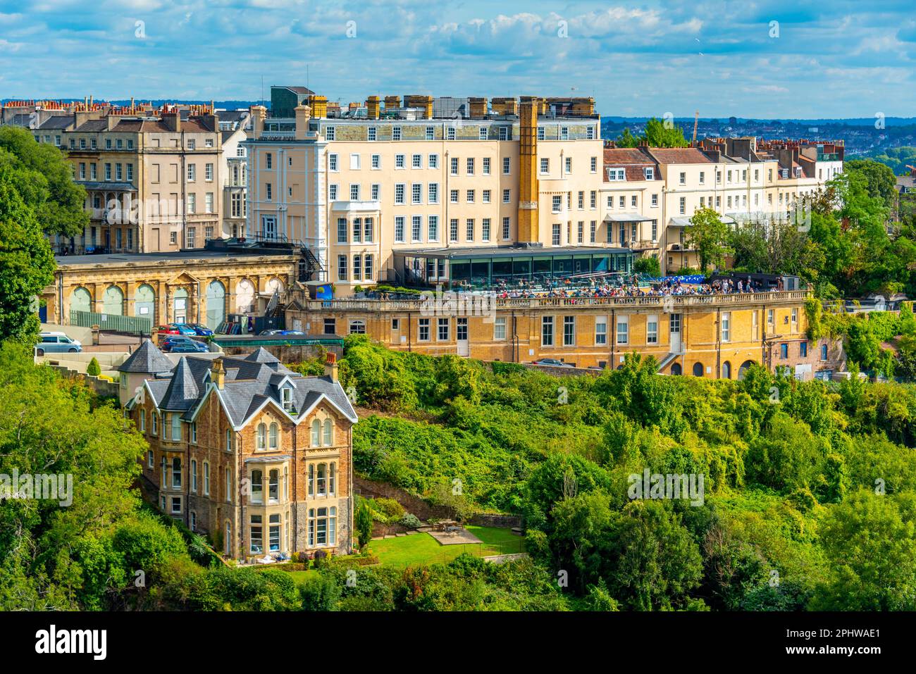 Vue panoramique de Bristol depuis le pont suspendu de Clifton. Banque D'Images