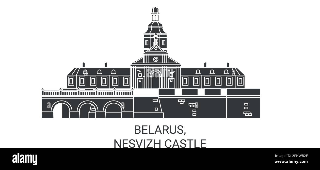 Biélorussie, château de Nesvizh voyage illustration vectorielle Illustration de Vecteur