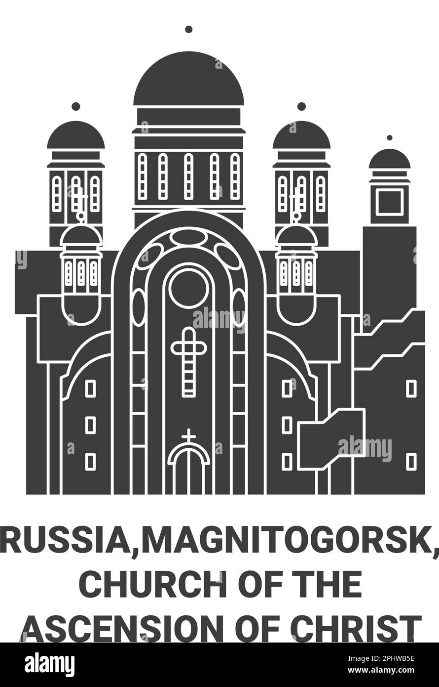 Russie,Magnitogorsk, Église de l'Ascension du Christ Voyage illustration vectorielle Illustration de Vecteur