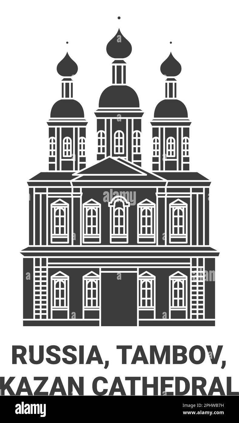 Russie, Tambov, Kazan Cathédrale voyage illustration vectorielle Illustration de Vecteur