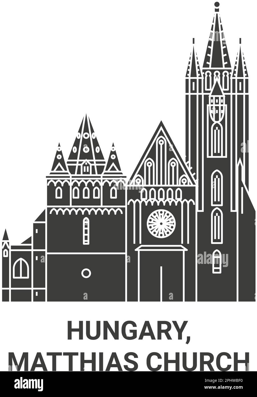 Hongrie, l'église Matthias voyage illustration vecteur Illustration de Vecteur