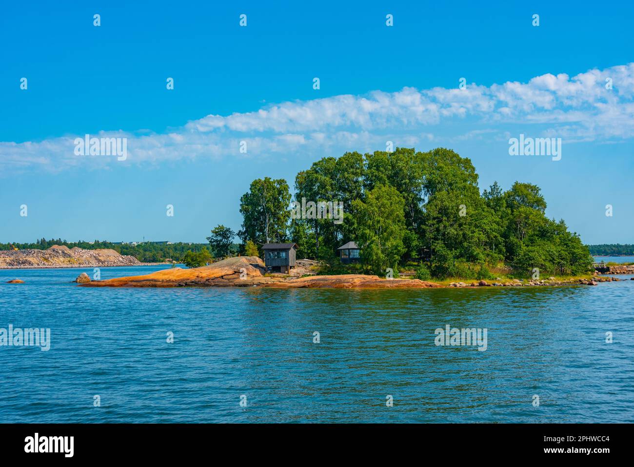 Vue sur l'archipel de suomenlinna en Finlande. Banque D'Images