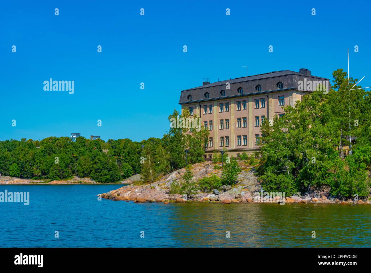 Vue sur l'archipel de suomenlinna en Finlande. Banque D'Images