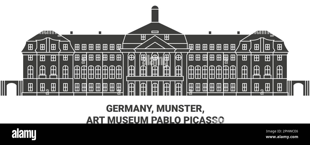 Allemagne, Munster, Art Museum Pablo Picasso Voyage repère illustration vectorielle Illustration de Vecteur