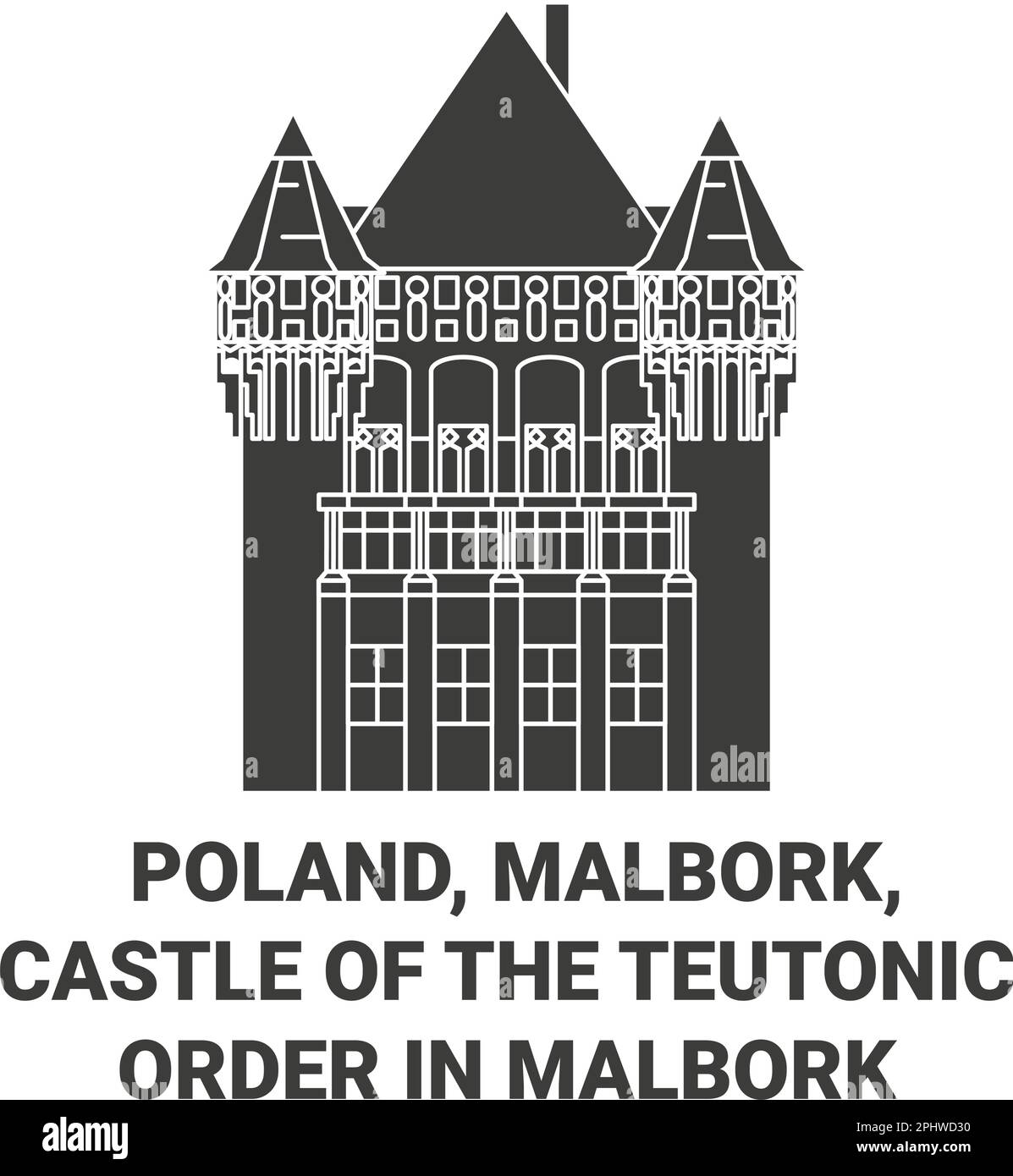 Pologne, Malbork, Château de l'ordre teutonique dans Malbork voyage repère illustration vecteur Illustration de Vecteur