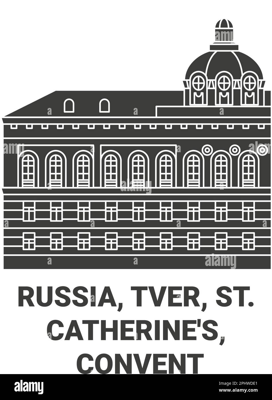 Russie, Tver, St. Illustration vectorielle de voyage de Catherine's, Couvent Illustration de Vecteur