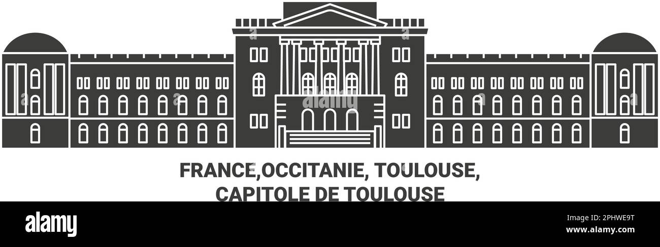 France,Occitanie, Toulouse, Capitole de Toulouse illustration vectorielle de voyage Illustration de Vecteur