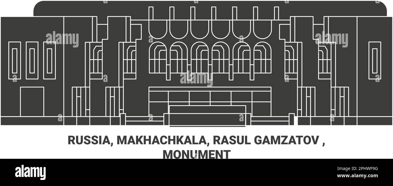 Russie, Makhachkala, Rasul Gamzatov , Monument voyage illustration vectorielle Illustration de Vecteur