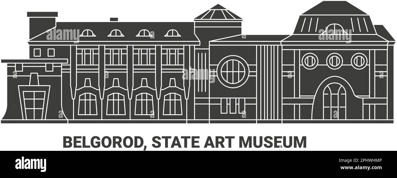 Serbie, Belgorod, Musée d'art de l'État Voyage repère illustration vectorielle Illustration de Vecteur