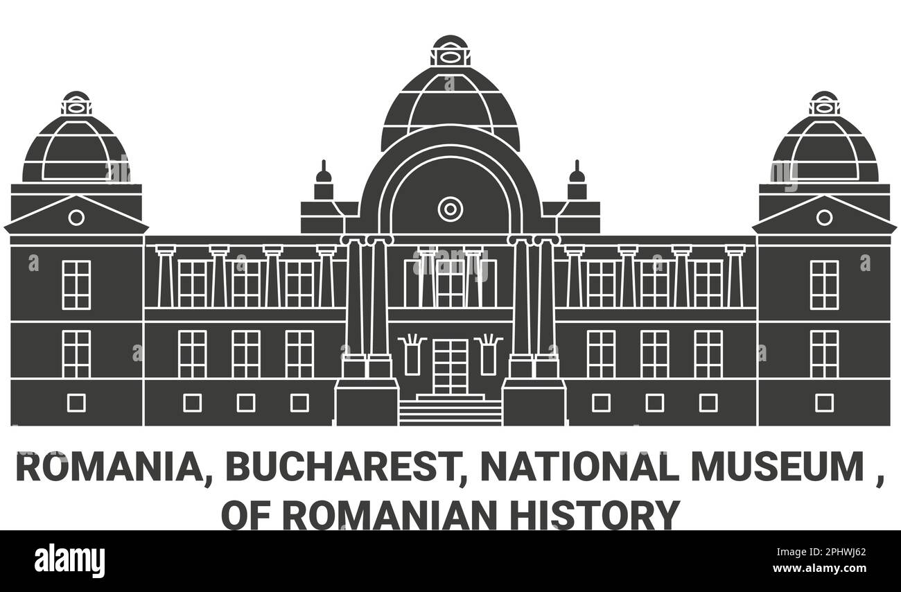Roumanie, Bucarest, Musée national , de l'histoire roumaine Voyage repère illustration vecteur Illustration de Vecteur