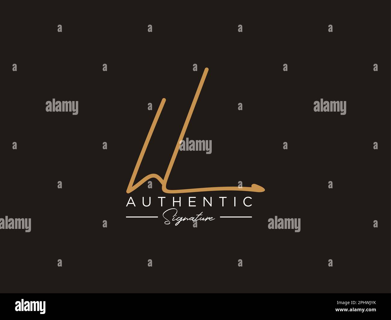 Modèle de logo Signature Letter HL Illustration de Vecteur