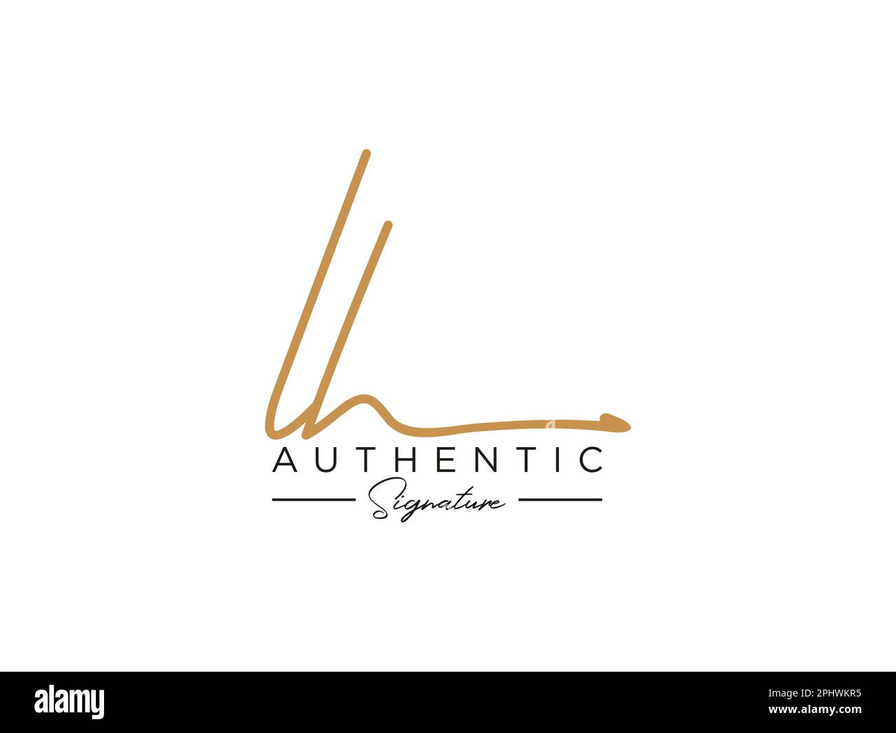 Modèle de logo Signature lettre LH Vector Illustration de Vecteur