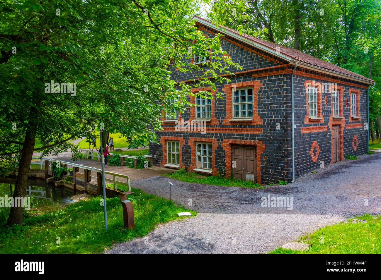 Bâtiment en brique de l'ancienne usine de Fiskars, Finlande. Banque D'Images