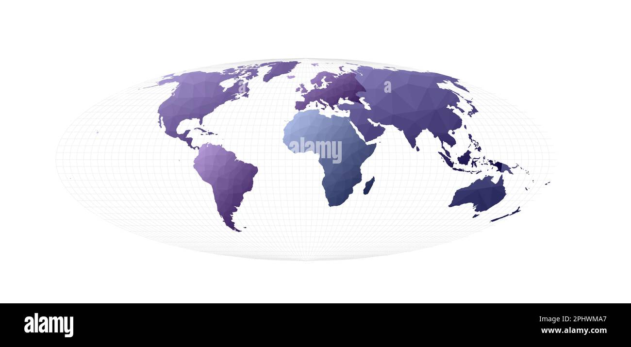 Carte du monde. Projection Bromley. Illustration vectorielle admirable. Illustration de Vecteur