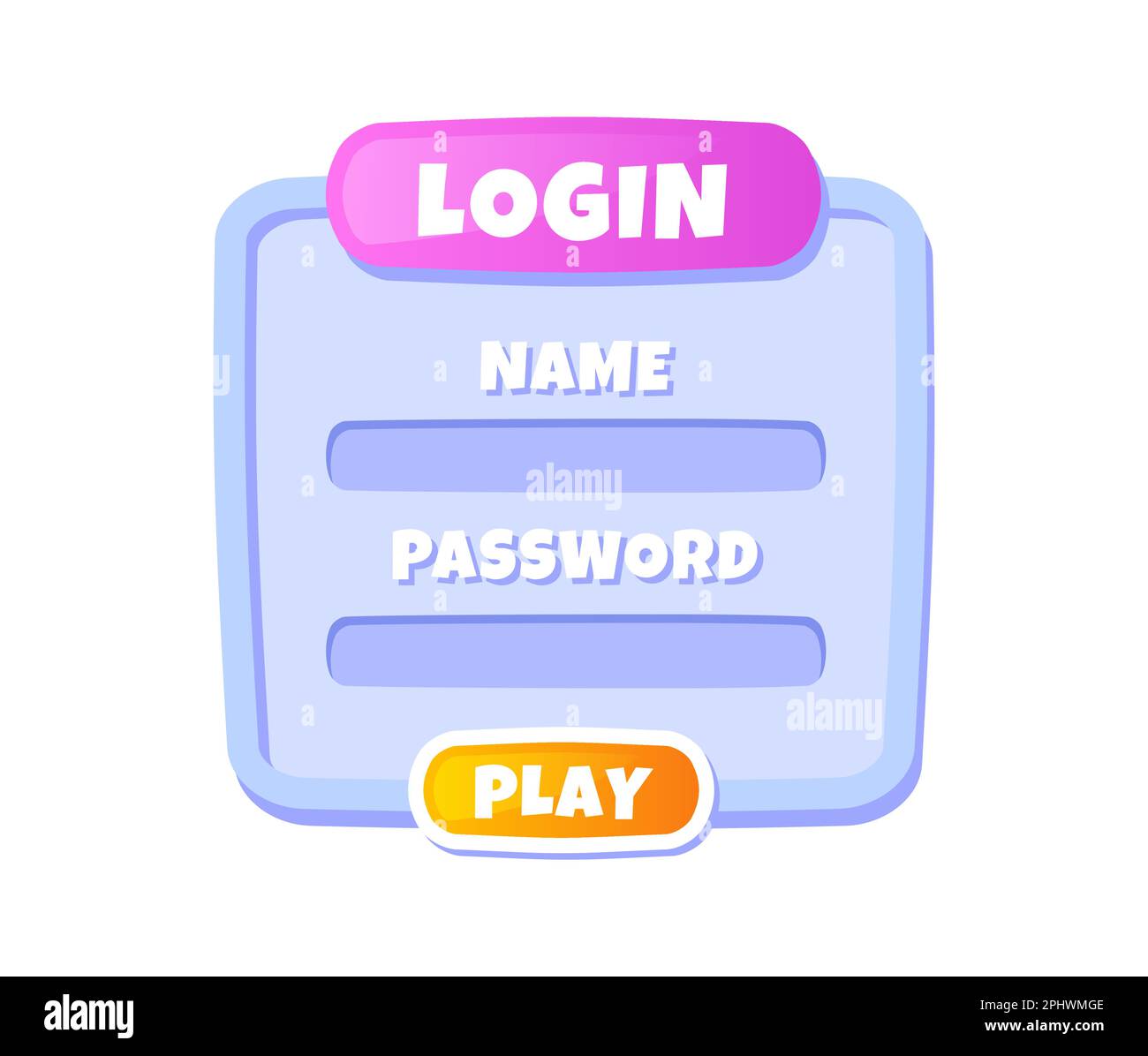 Panneau d'autorisation de l'interface utilisateur pour le jeu Illustration de Vecteur