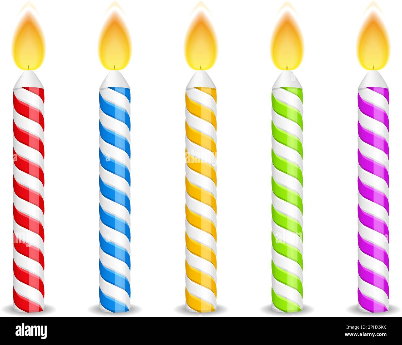 Bougies d'anniversaire sur fond blanc, illustration Vector eps10 Image  Vectorielle Stock - Alamy