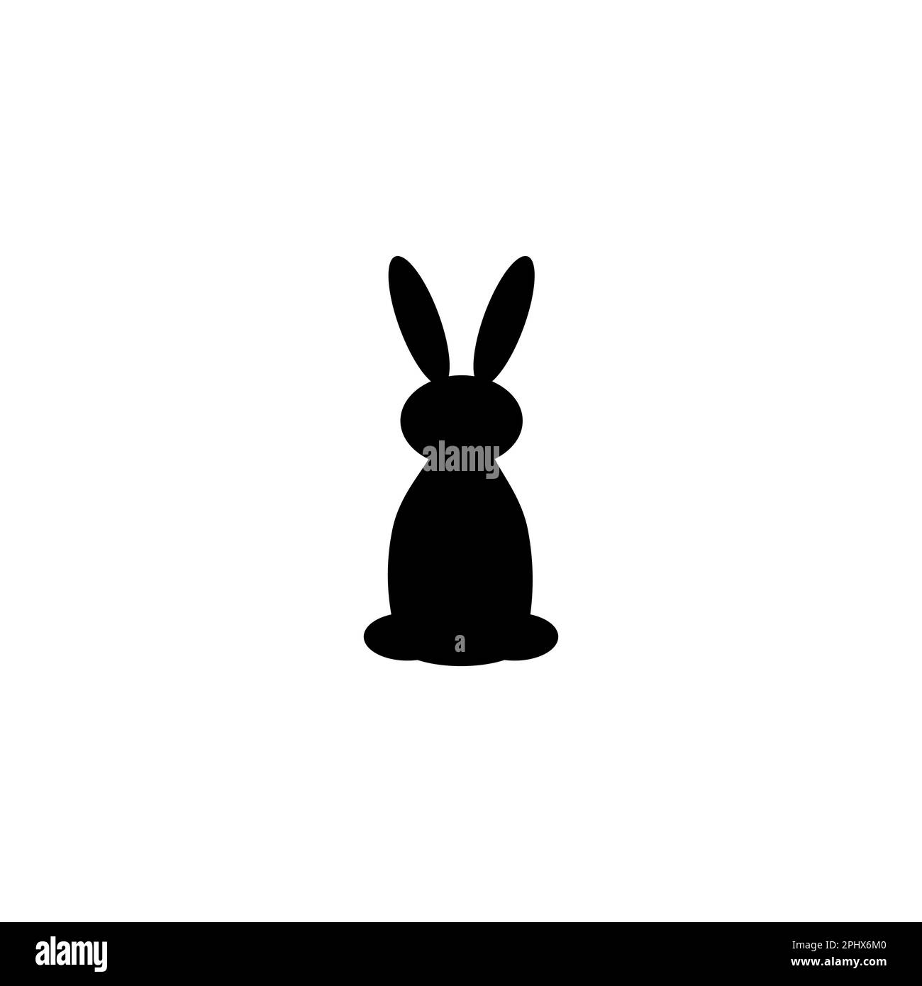 Silhouette de lapin sur fond blanc. Collection animaux de compagnie et animaux de ferme. Illustration vectorielle d'icône isolée Illustration de Vecteur
