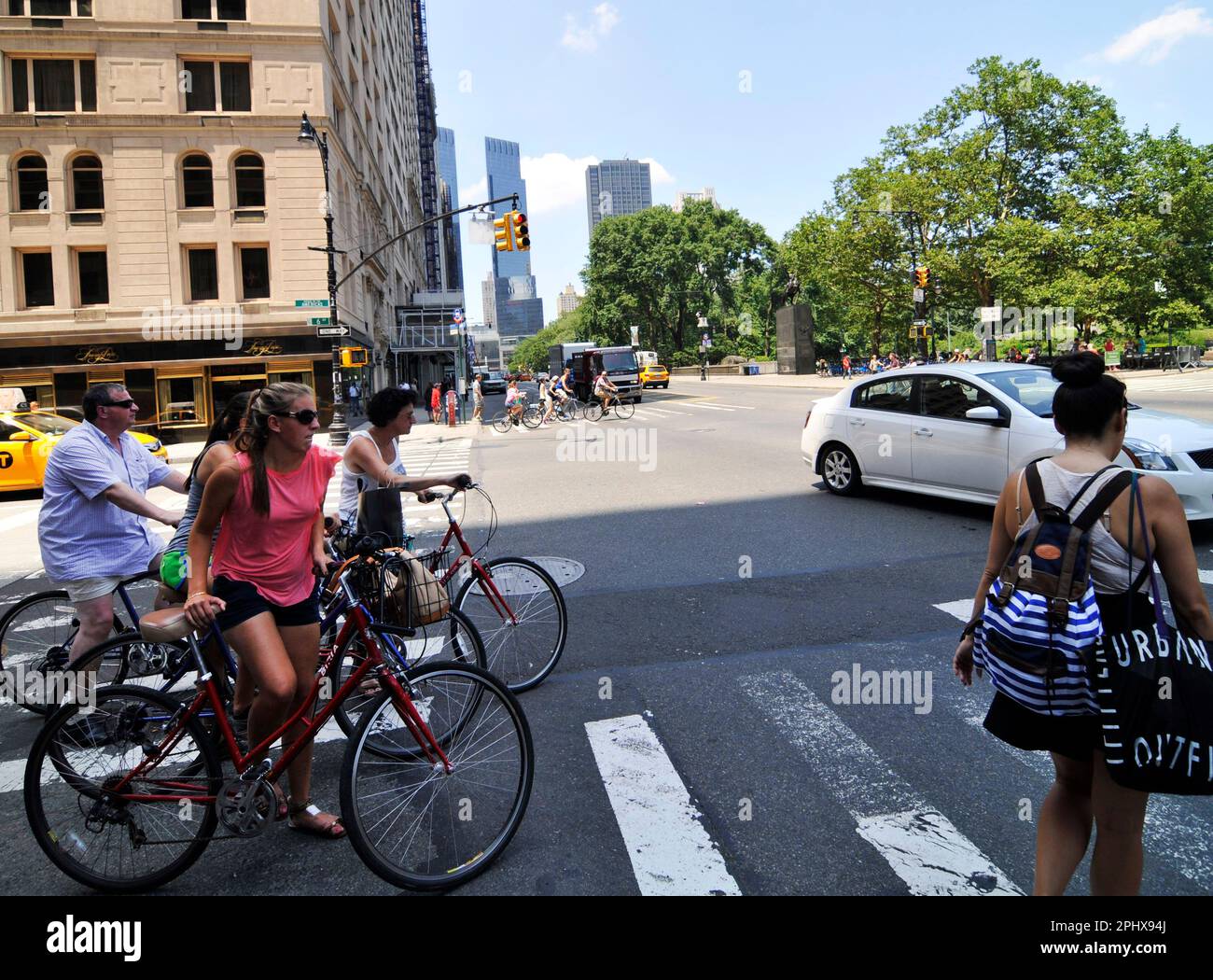 Cyclisme à Manhattan, New York, Etats-Unis. Banque D'Images
