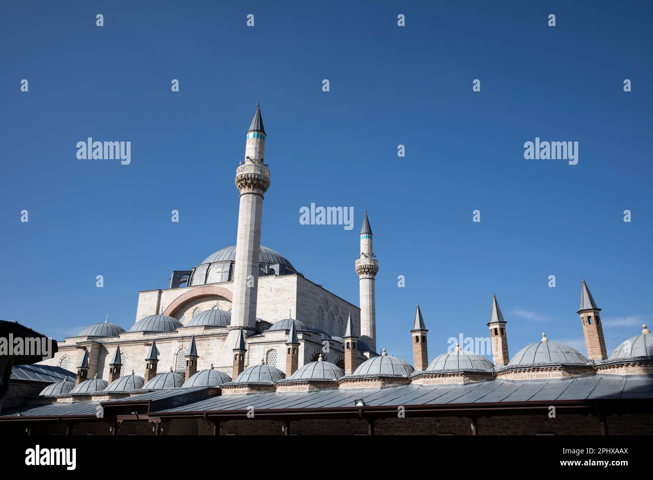 Musée Mevlana connu sous le nom de Mausolée vert ou Dôme vert Banque D'Images