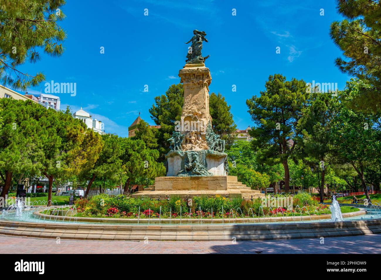 Parc Plaza de los Sitios dans la ville espagnole de Saragosse. Banque D'Images