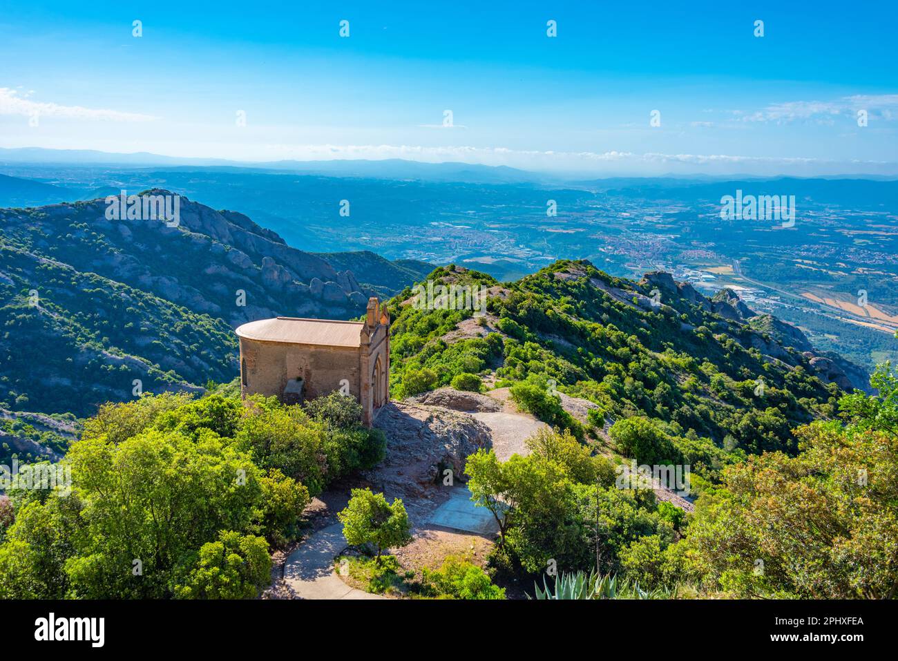 Ermita de Sant Joan à la montagne de Montserrat en Espagne. Banque D'Images