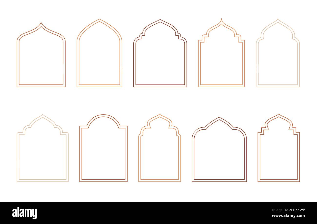 Fenêtres islamiques et ramadan kareem de style oriental. Bordure et cadre avec modèle boho moderne. Illustration de Vecteur